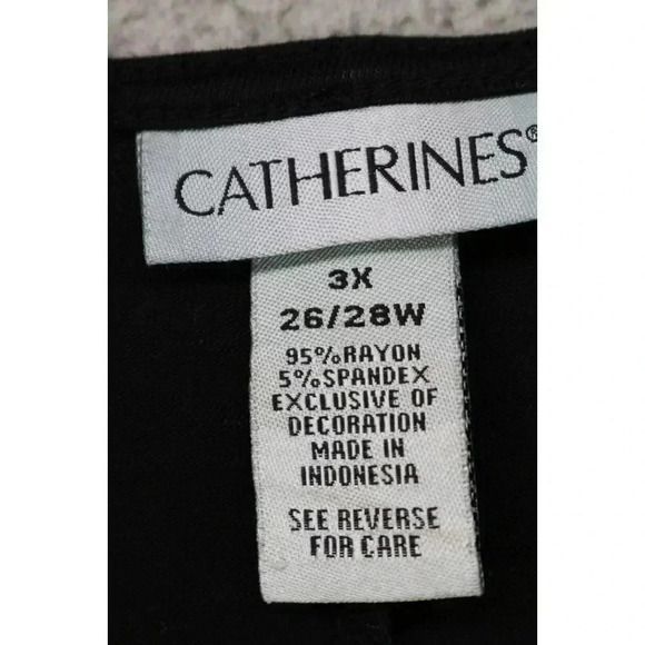 Catherine's Rayon Short Tie Sleeves T-Shirt-Size 3X(26-28W)-Embroidered - Picture 4 of 8